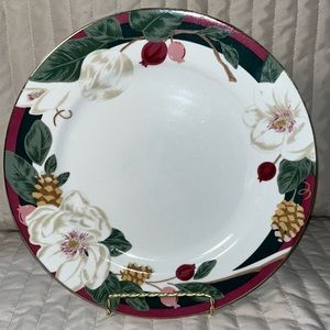 VTG TIENSHAN Magnolia fine China plate Holiday dinner serving candles 10 5/8 in.